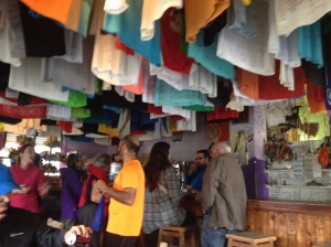 T-shirts decorate the bar at Salceda.
